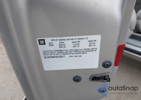 2006 Chevrolet Impala Lt from USA, damaged, VIN 2G1WT58K769103217